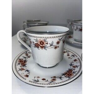 Vintage Sheffield Anniversary Porcelain Fine China Coffee/Tea Cups Set of 6